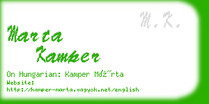 marta kamper business card